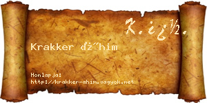 Krakker Áhim névjegykártya